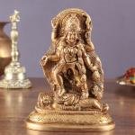 Pure Brass Goddess Kali Ma Idol 5" | Fierce Divine Mother | Handcrafted in India | Powerful Protection | Strength & Transformation | Antique Polish Finish